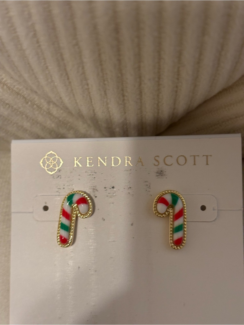 Kendra Scott Women’s Candy Cane Enamel Stud Earrings - Red, Green, White, Gold